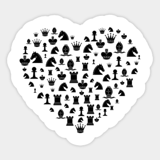 chess pieces heart runner rook pawn player gift Sticker